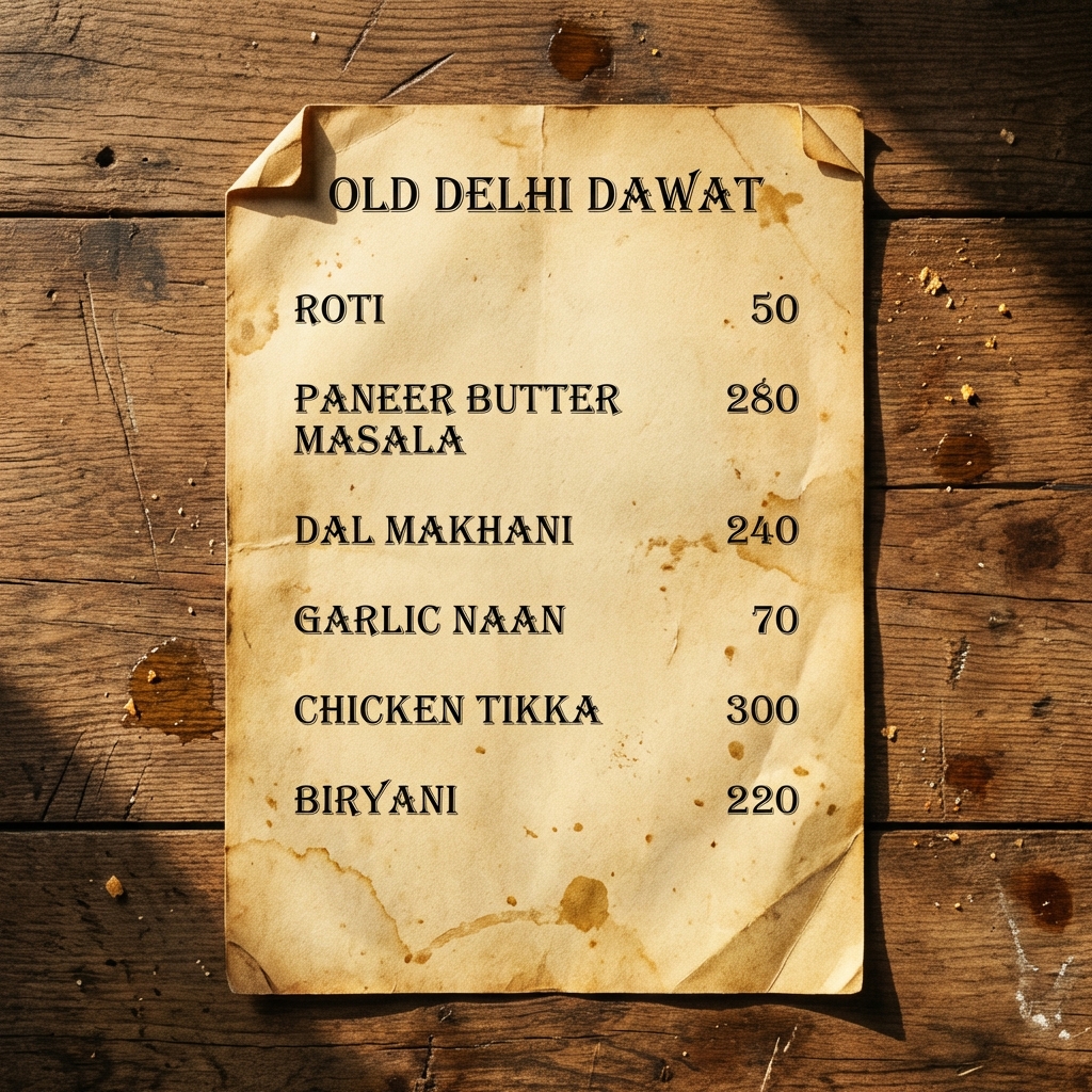 Traditional Menu Scan